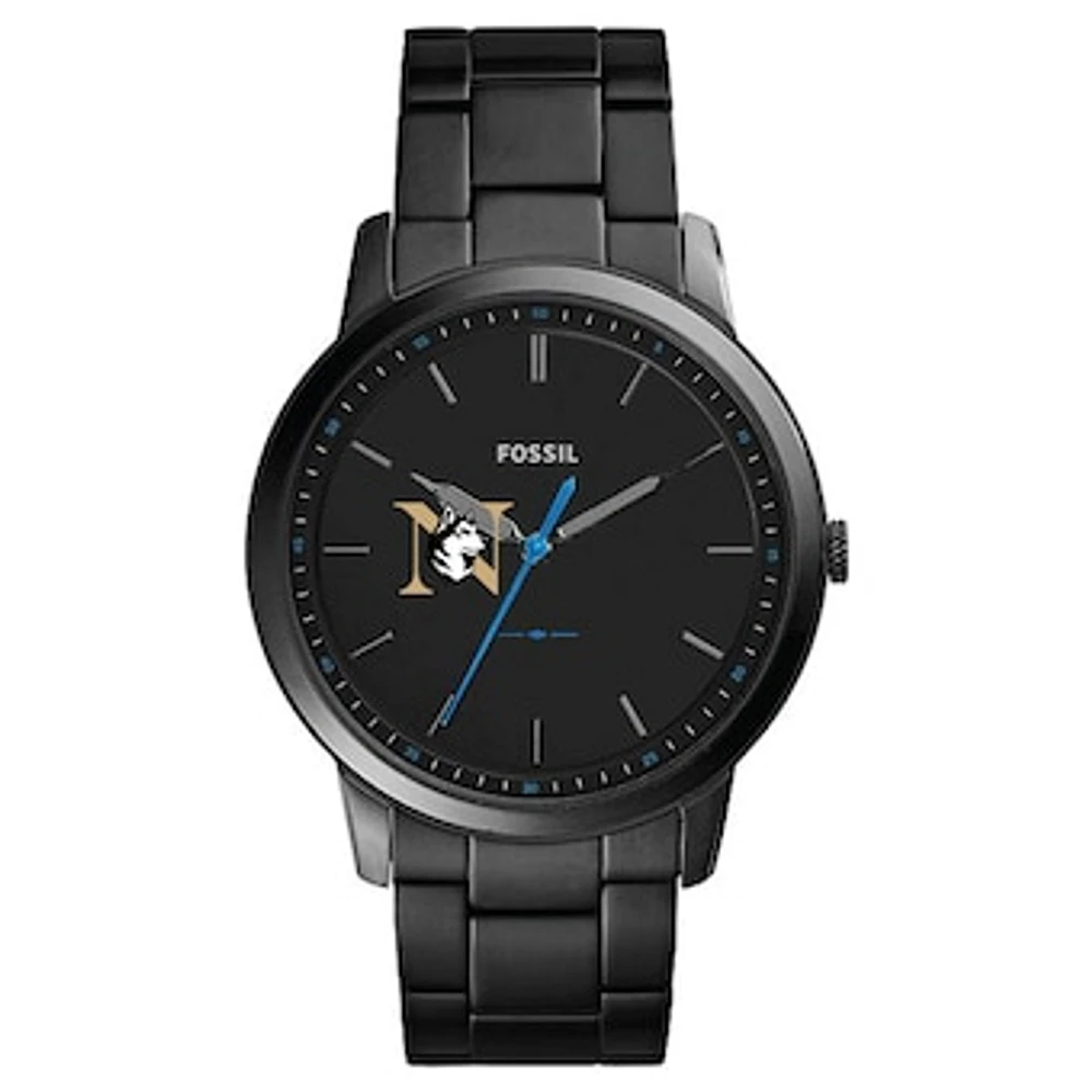 Fossil Black Northeastern Huskies The Minimalist Slim Stainless Steel Watch