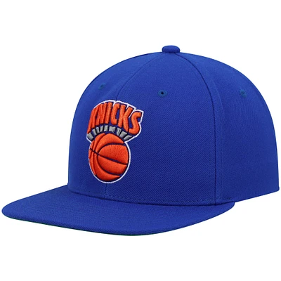 Men's Mitchell & Ness Blue New York Knicks Hardwood Classics Team Ground 2.0 Snapback Hat