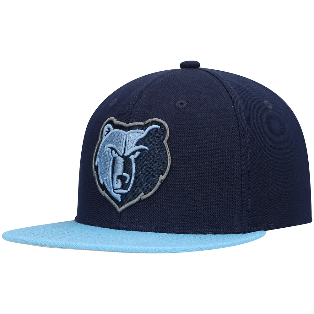 Men's Mitchell & Ness Navy/Light Blue Memphis Grizzlies Team Two-Tone 2.0 Snapback Hat