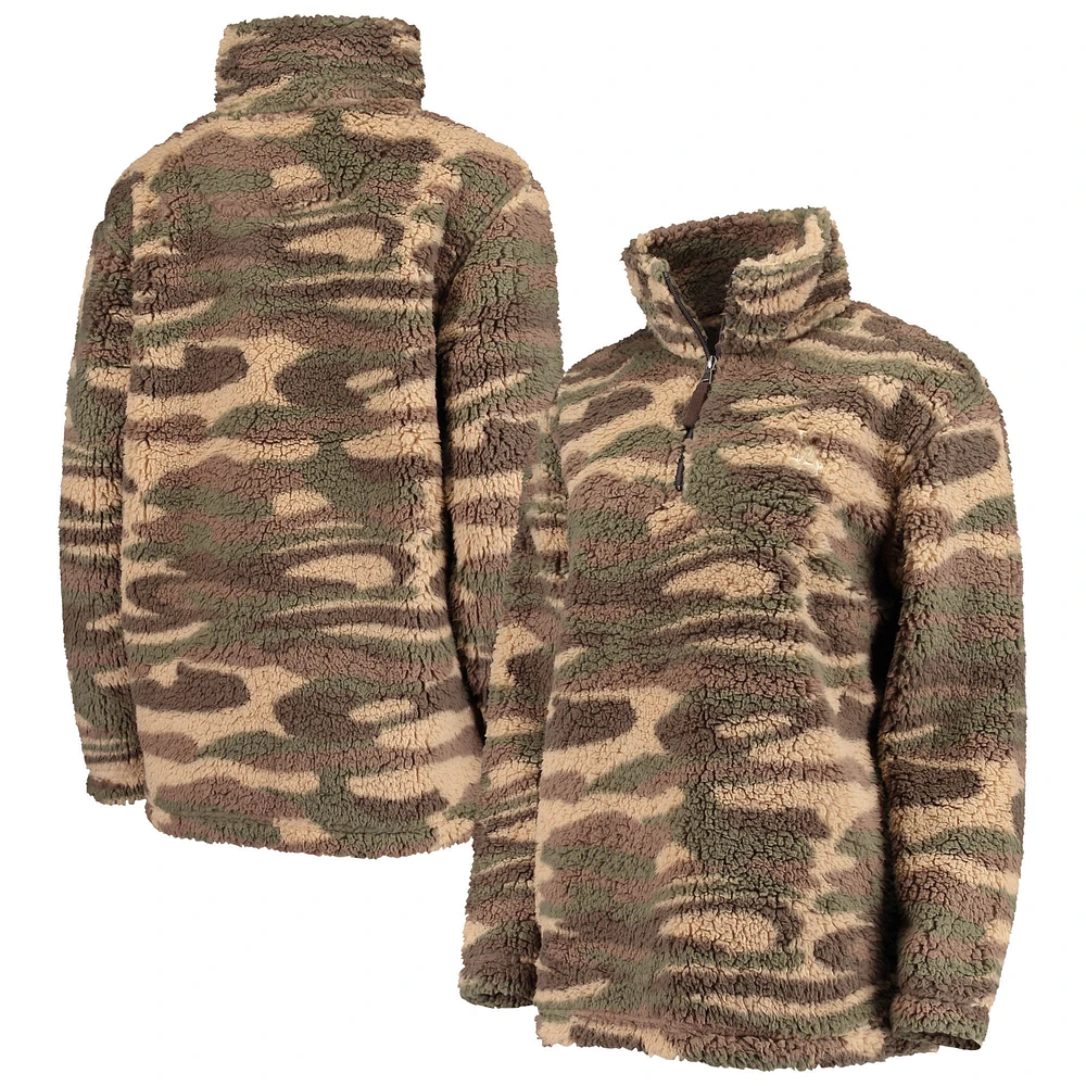 Women's G-III 4Her by Carl Banks Camo Los Angeles Dodgers Sherpa Quarter-Zip Jacket