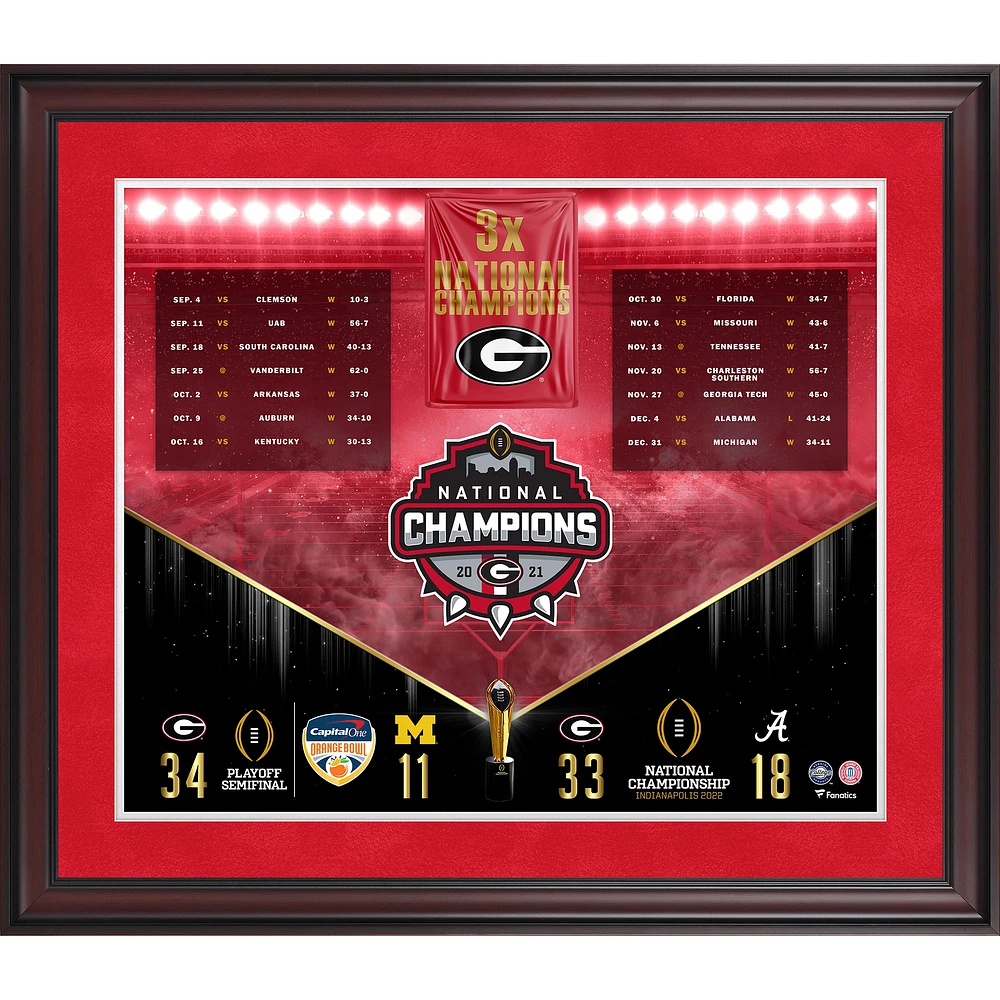 Georgia Bulldogs Framed 20" x 24" 2021 Collage Football Playoff Champions Collage