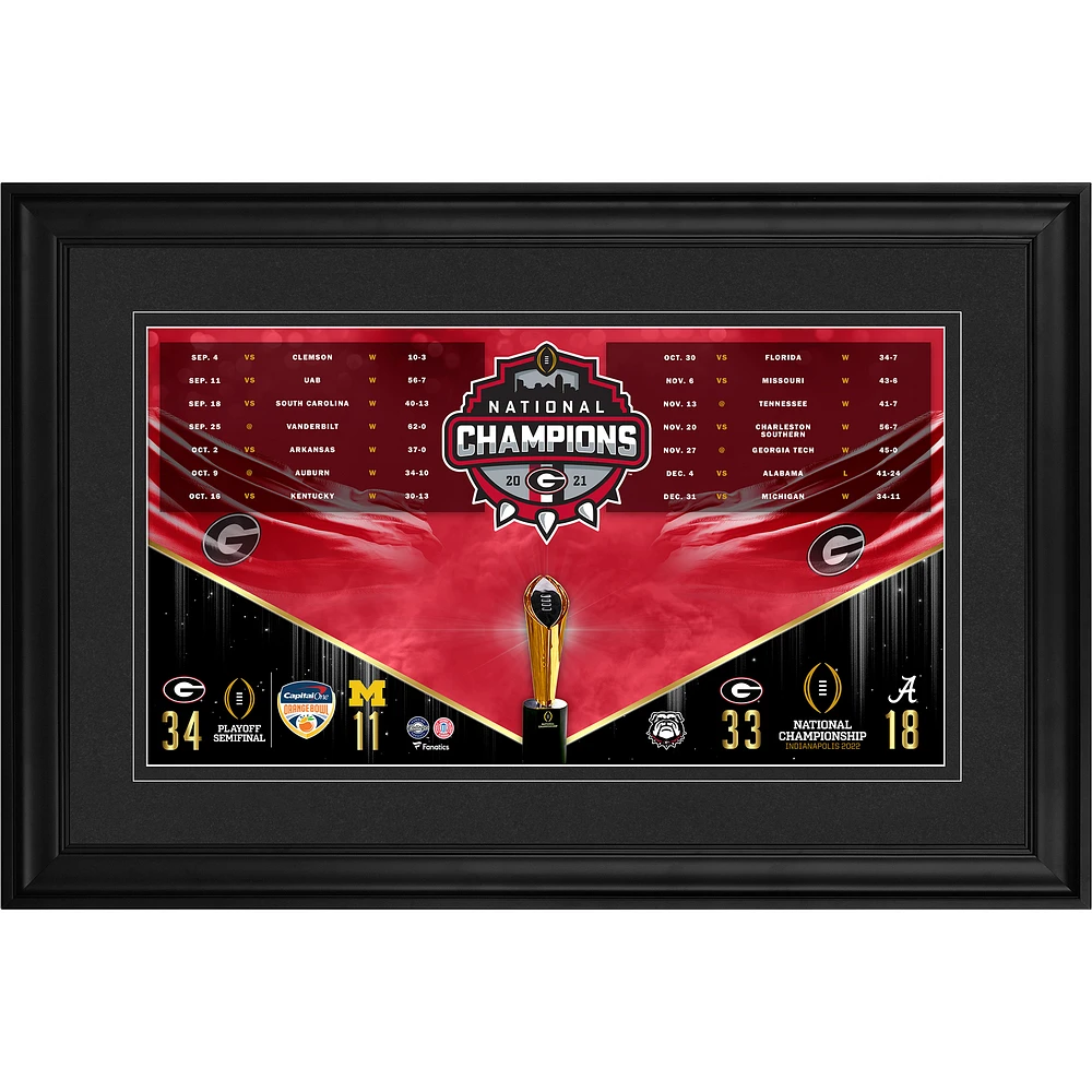 Georgia Bulldogs Framed 10" x 18" 2021 College Football Playoff Champions Collage