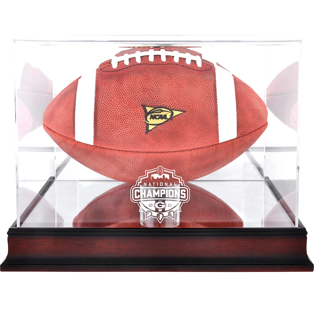 Georgia Bulldogs 2021 College Football Playoff Champions Mahogany Football Display Case