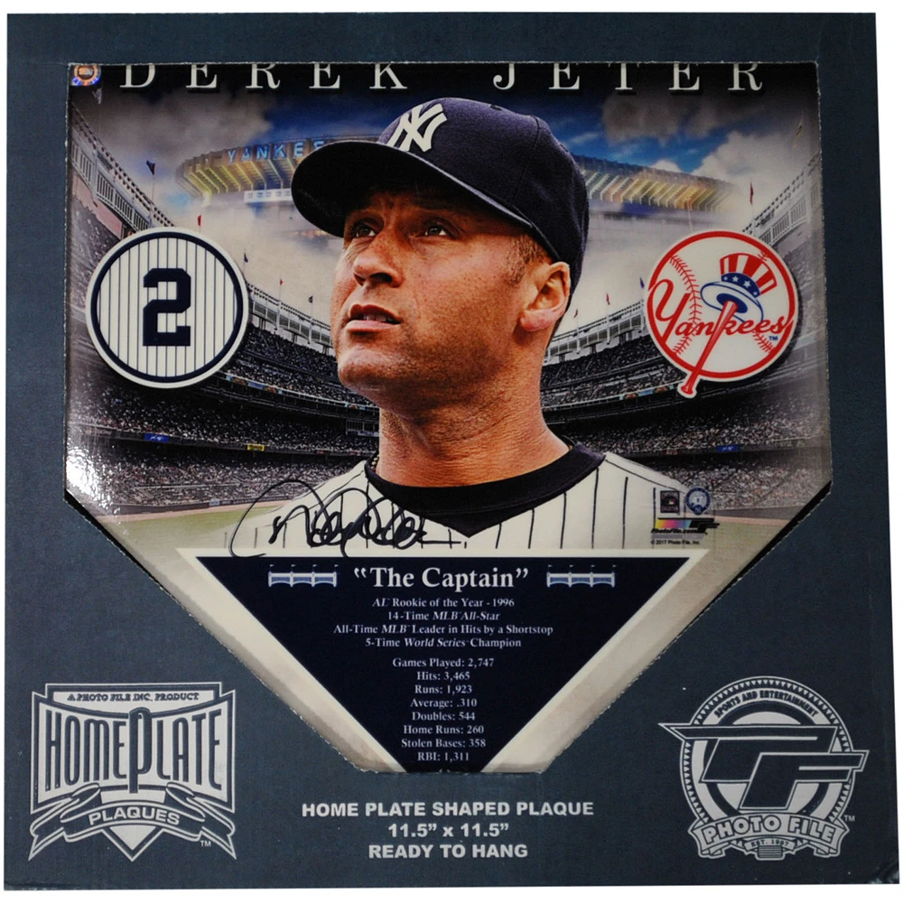 Derek Jeter New York Yankees Autographed 11.5" x 11.5" Commemorative Home Plate