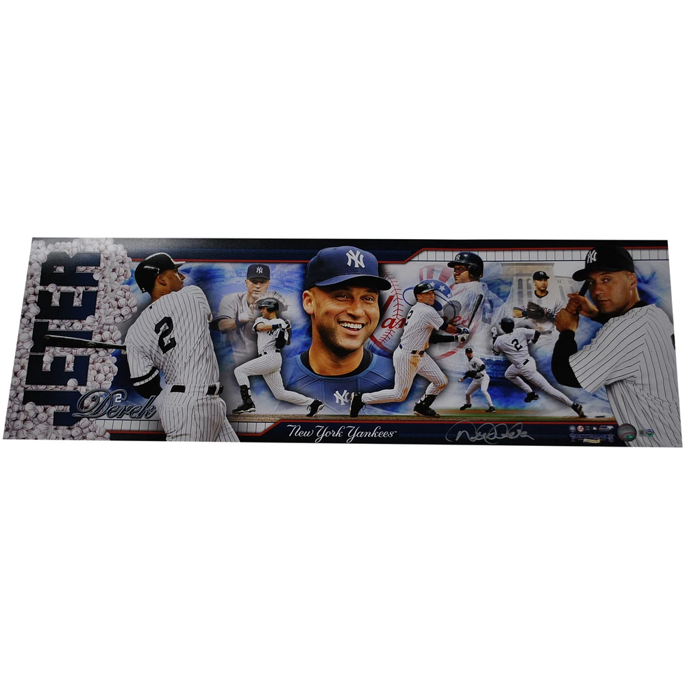 Derek Jeter New York Yankees Autographed 12" x 36" Panoramic Photo