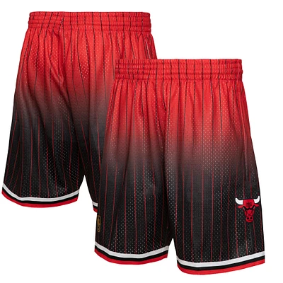 Men's Mitchell & Ness Red/Black Chicago Bulls 1995/96 Hardwood Classics Fadeaway Reload 3.0 Swingman Shorts