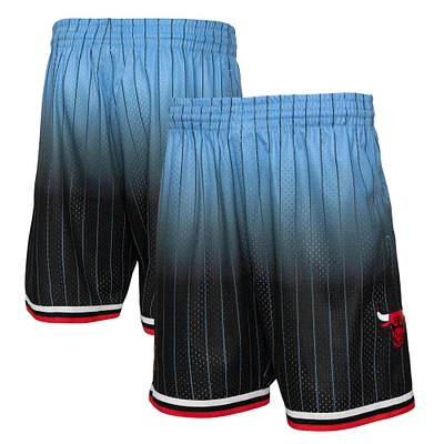 Men's Mitchell & Ness Black/Light Blue Chicago Bulls 1995/96 Hardwood Classics Fadeaway Reload 3.0 Swingman Shorts
