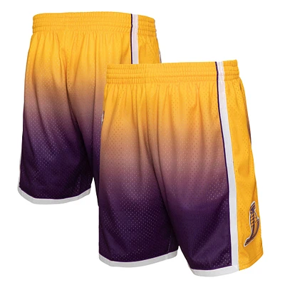 Men's Mitchell & Ness Gold/ Los Angeles Lakers 2009/10 Hardwood Classics Fadeaway Reload 3.0 Swingman Shorts