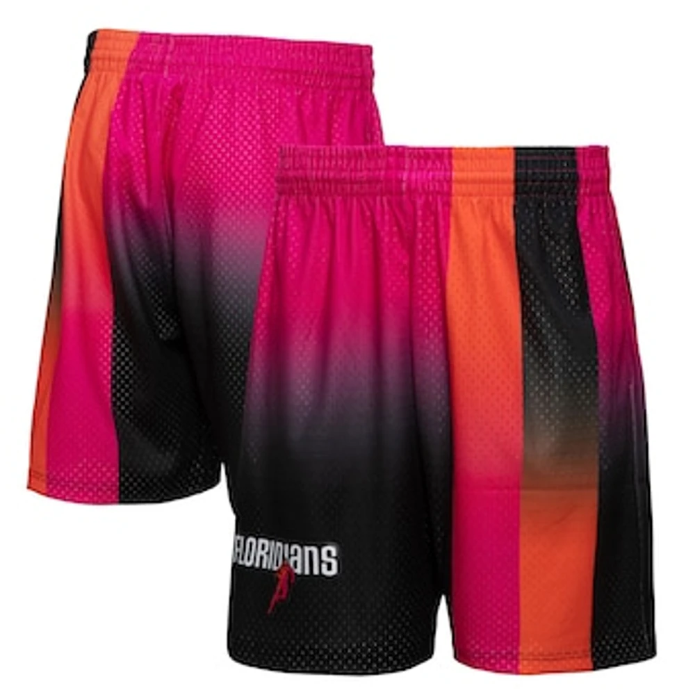 Men's Mitchell & Ness Pink/Black Miami Heat 2005/06 Hardwood Classics Fadeaway Reload 3.0 Swingman Shorts