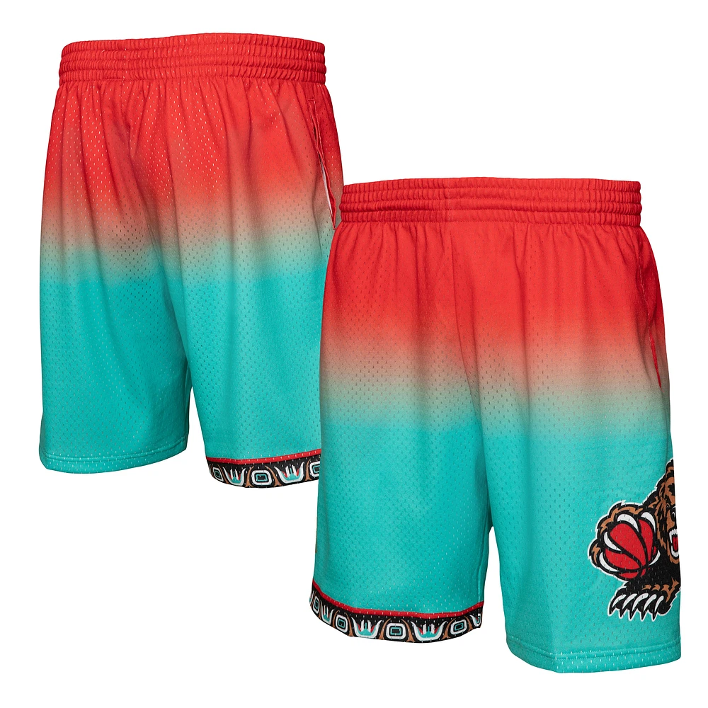 Men's Mitchell & Ness Red/Teal Vancouver Grizzlies 1996/97 Hardwood Classics Fadeaway Reload 3.0 Swingman Shorts