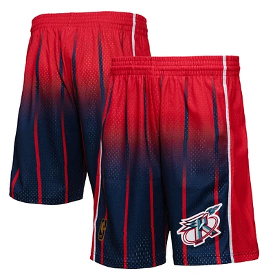 Men's Mitchell & Ness Red/Navy Houston Rockets 1996/97 Hardwood Classics Fadeaway Reload 3.0 Swingman Shorts