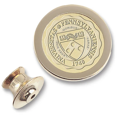 Gold Pennsylvania Quakers Logo Lapel Pin