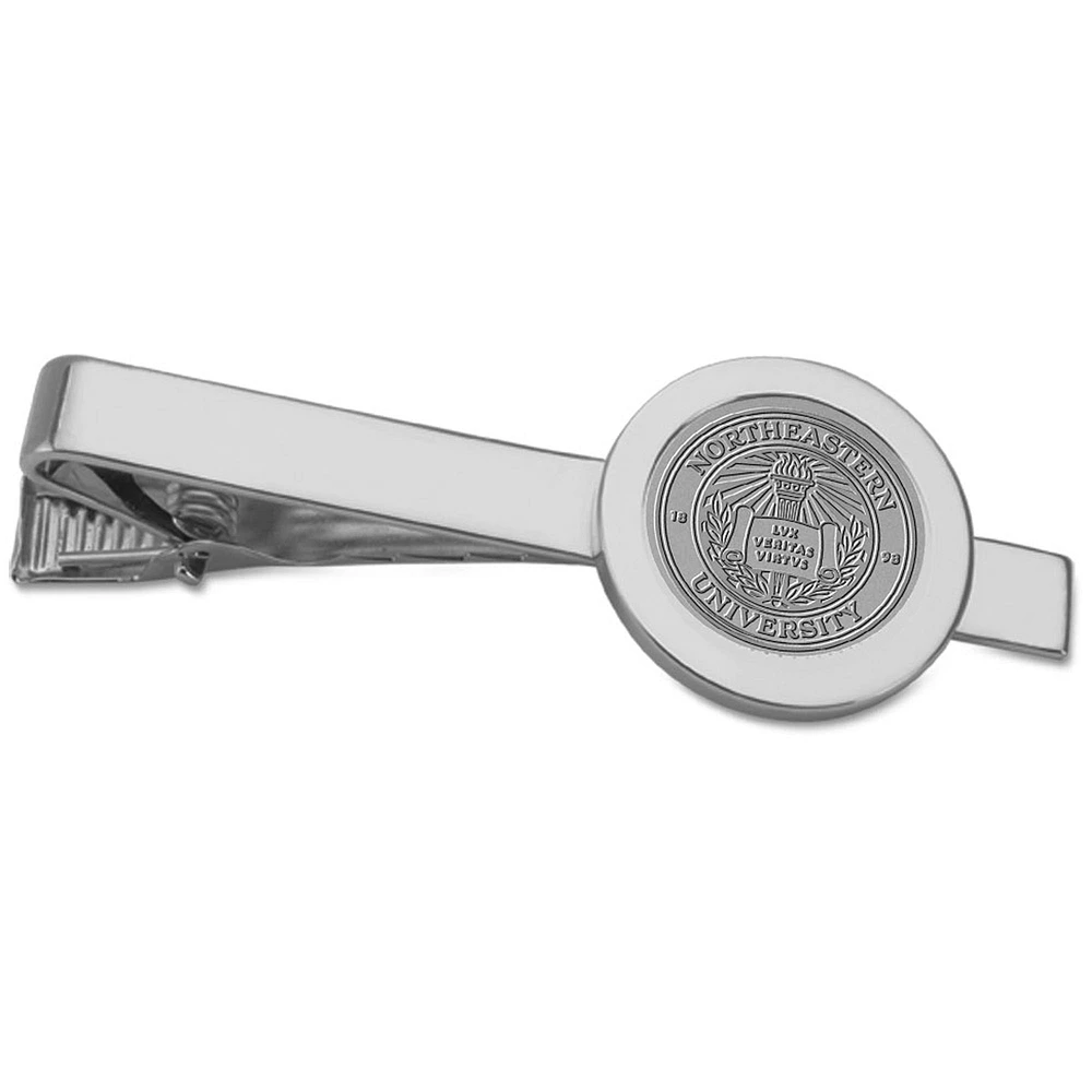 Silver Northeastern Huskies Logo Tie Bar