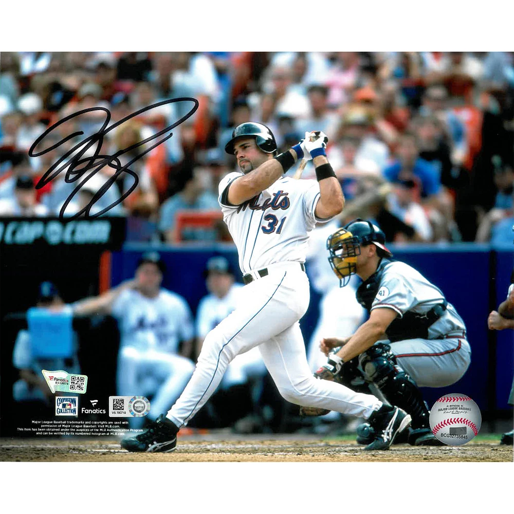 Mike Piazza New York Mets Autographed 8" x 10" Follow-Through Swing Photograph