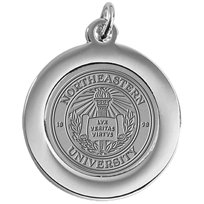 Silver Northeastern Huskies Pendant