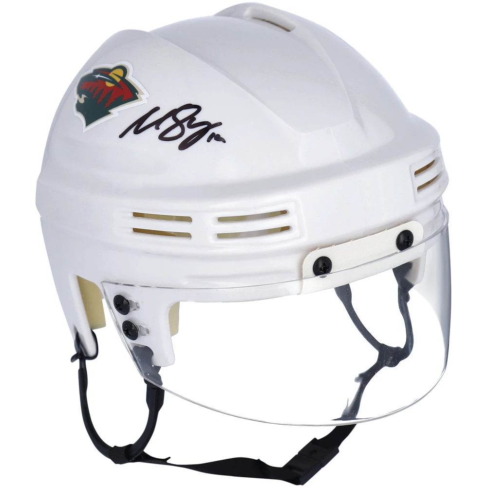 Matthew Boldy Minnesota Wild Autographed White Mini Helmet