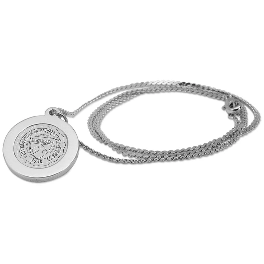 Women's Silver Pennsylvania Quakers Logo Pendant Necklace