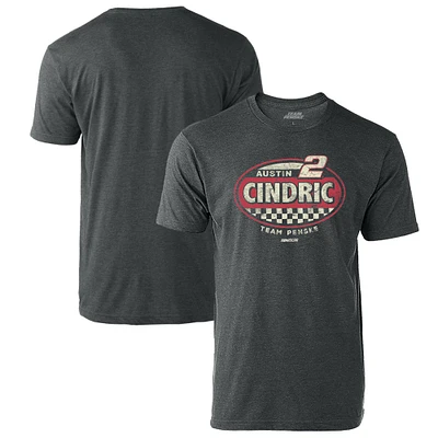 Men's Team Penske Heathered Charcoal Austin Cindric Vintage Rookie T-Shirt
