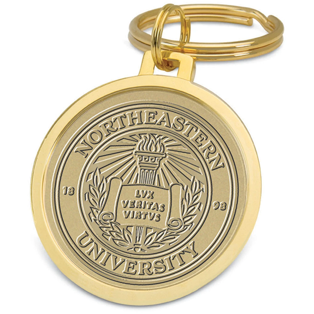 Gold Northeastern Huskies Split-Wire Key Ring