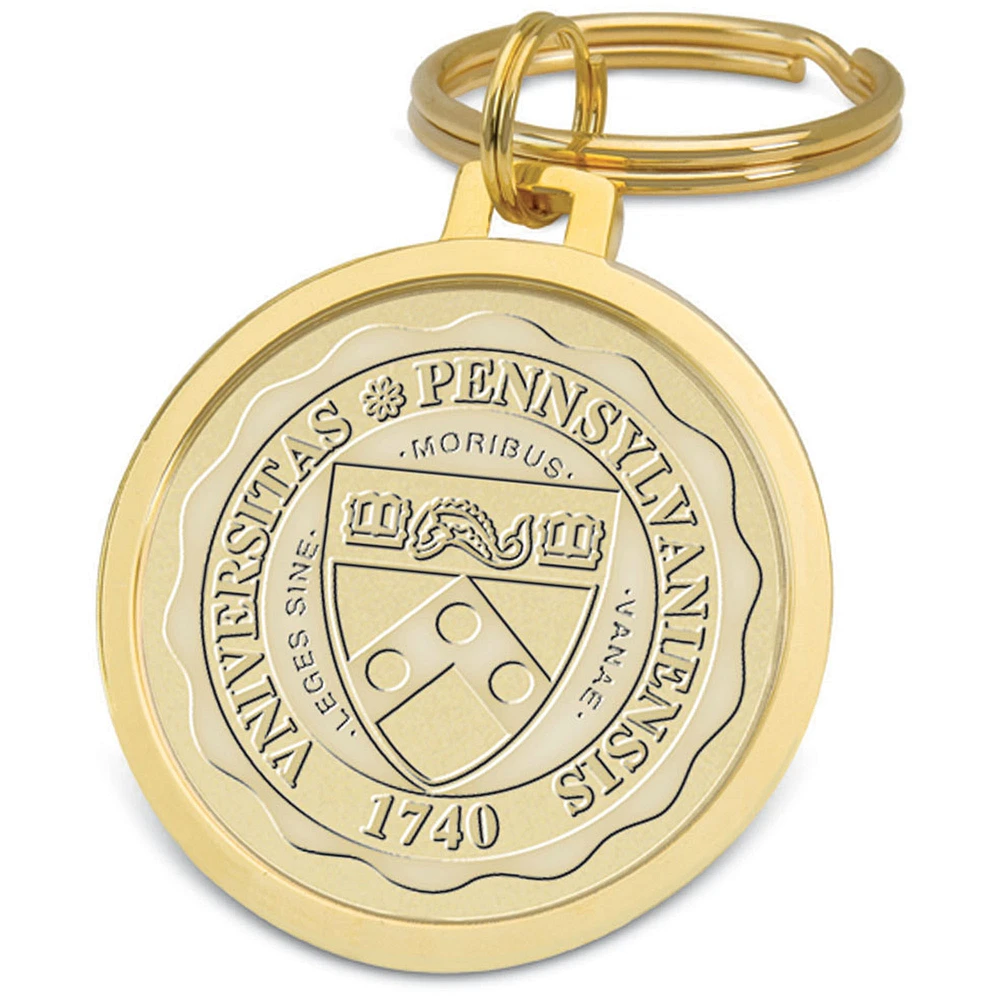 Gold Pennsylvania Quakers Split-Wire Key Ring