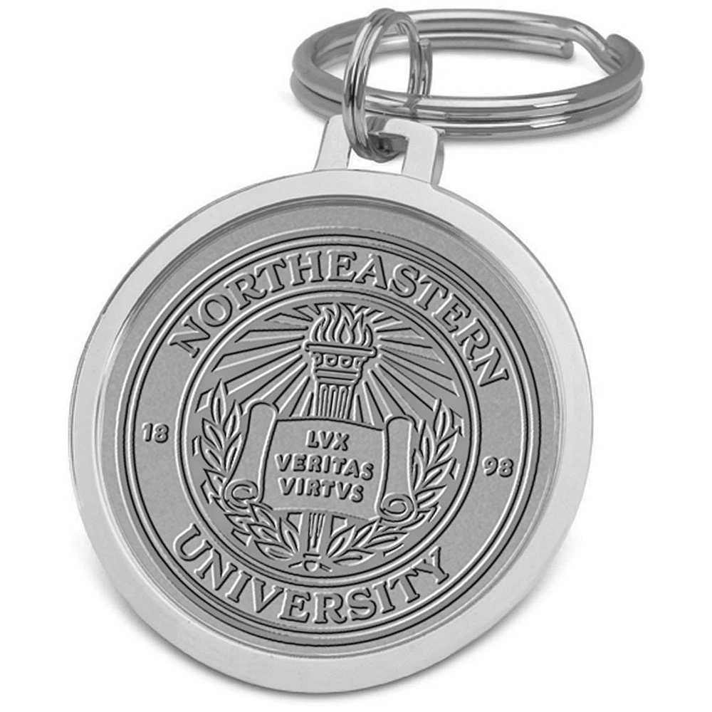Silver Northeastern Huskies Split-Wire Key Ring
