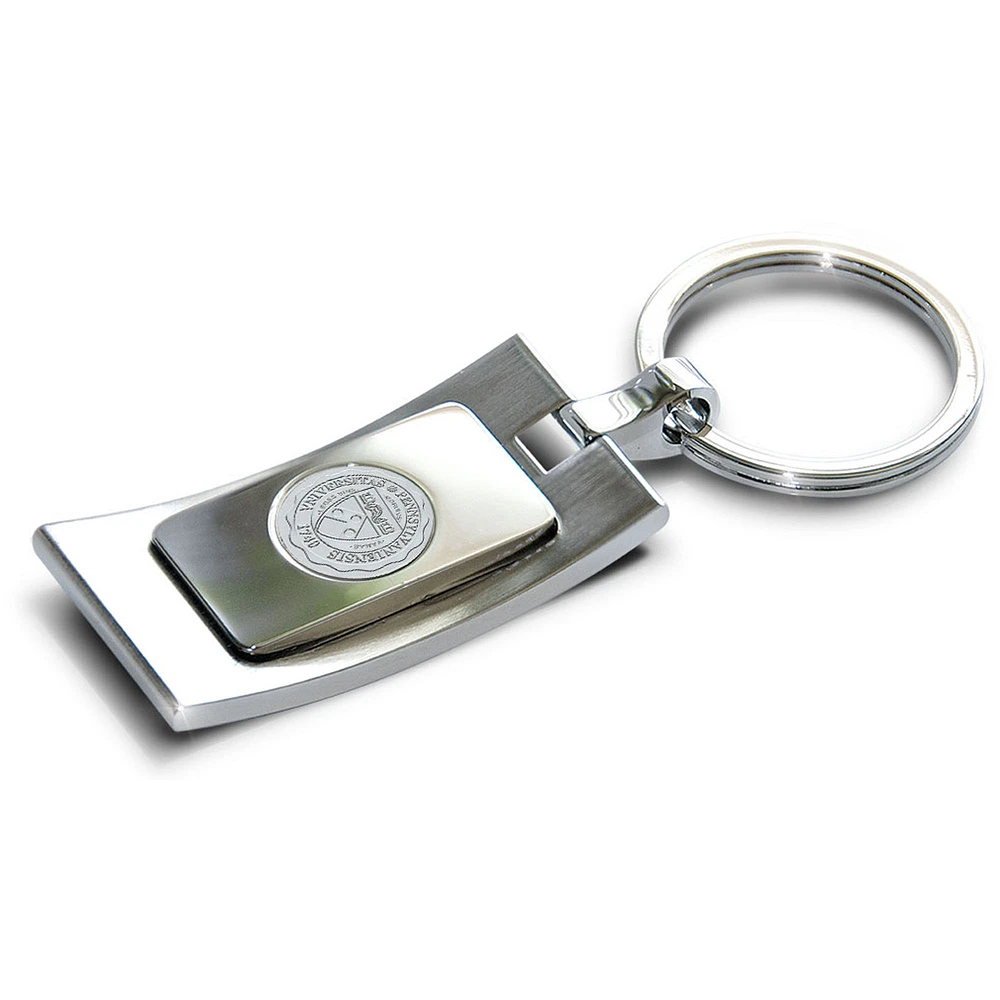Silver Pennsylvania Quakers Team Logo Curve Key Ring