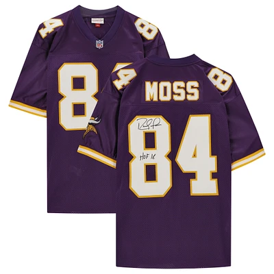 Randy Moss Minnesota Vikings Autographed Mitchell & Ness Authentic Jersey with "HOF 18" Inscription