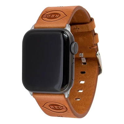 Tan Cincinnati Reds Leather Apple Watch Band
