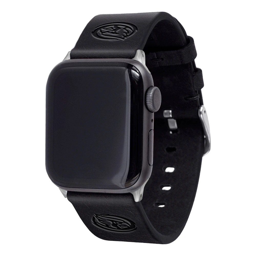 Black Iowa State Cyclones Leather Apple Watch Band