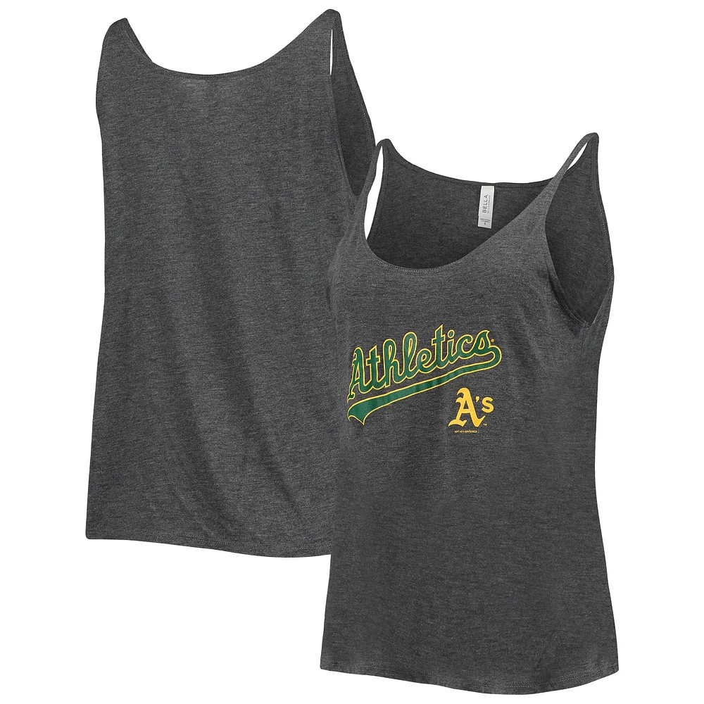 Women's Soft as a Grape Heathered Charcoal Athletics Slouchy Tank Top