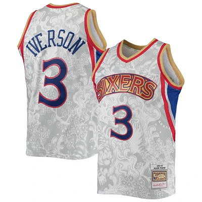 Men's Mitchell & Ness Allen Iverson White Philadelphia 76ers Hardwood Classics 1996/97 Lunar New Year Swingman Jersey