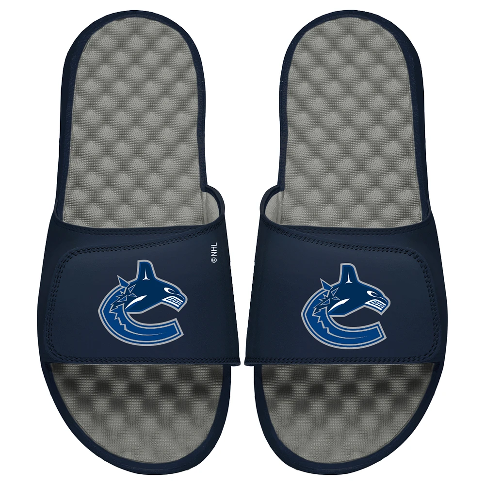 Youth ISlide Navy/Gray Vancouver Canucks Slide Sandals
