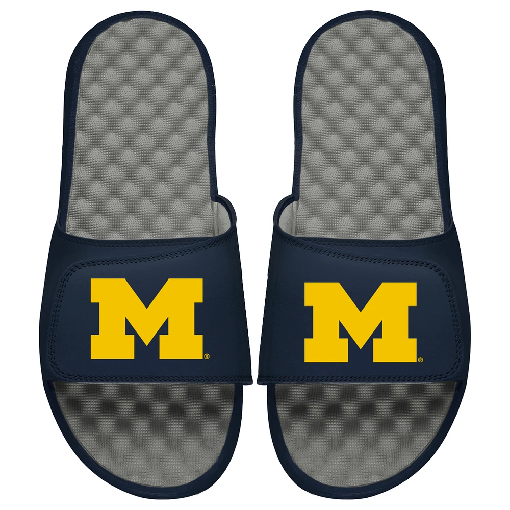 Youth ISlide Navy/Gray Michigan Wolverines Slide Sandals