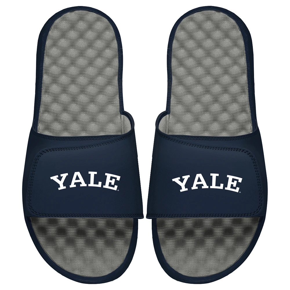 Youth ISlide Navy/Gray Yale Bulldogs Slide Sandals
