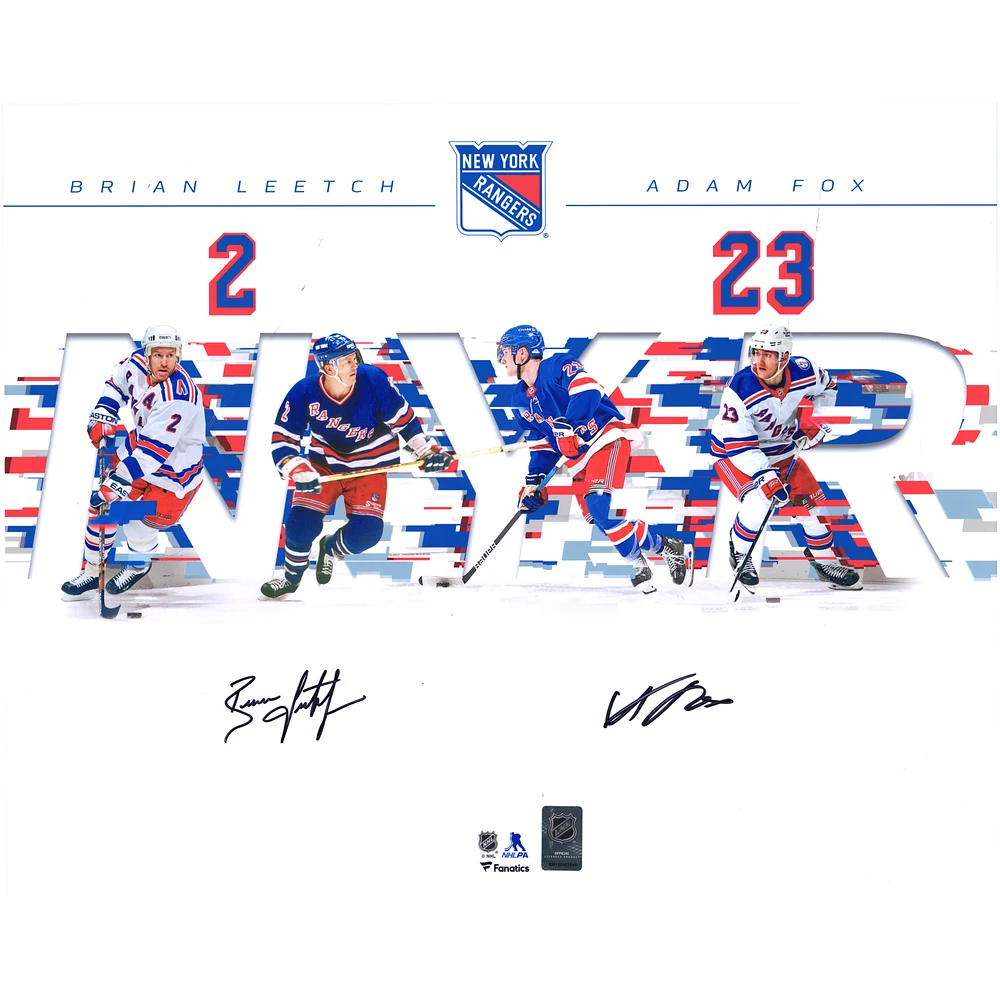 Adam Fox & Brian Leetch New York Rangers Multi-Signed 16" x 20" Dual Photograph