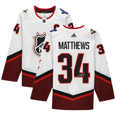 Auston Matthews White Toronto Maple Leafs Autographed 2022 NHL All-Star Game adidas Authentic Jersey