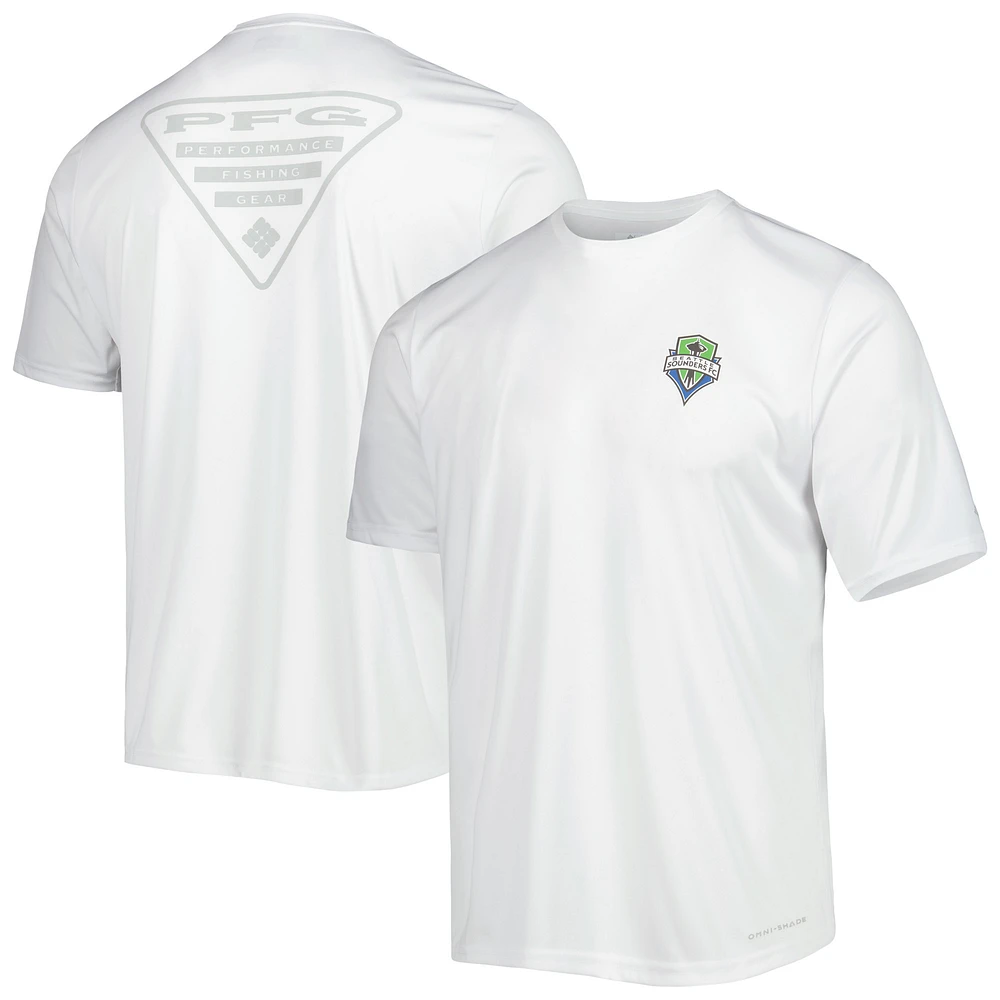 Men's Columbia Olympic White Seattle Sounders FC Terminal Tackle Omni-Shade T-Shirt