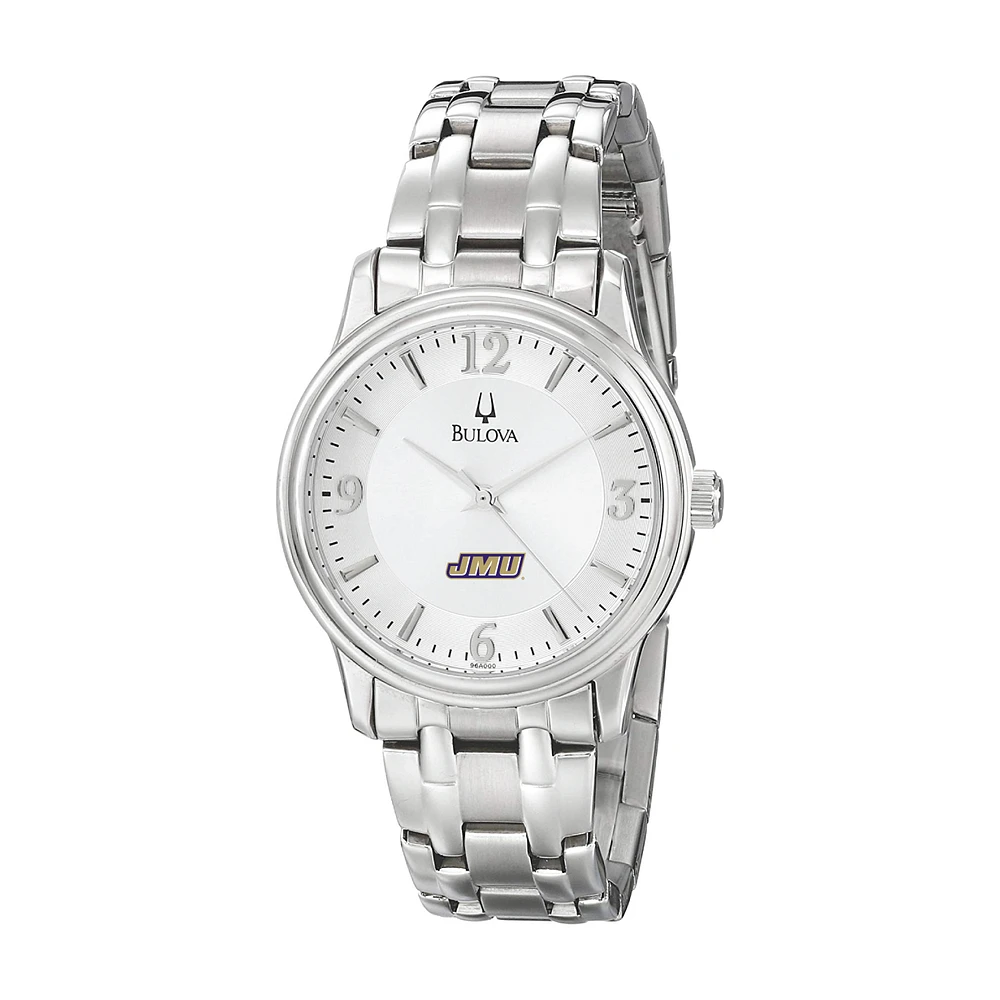 Men's Bulova Silver James Madison Dukes