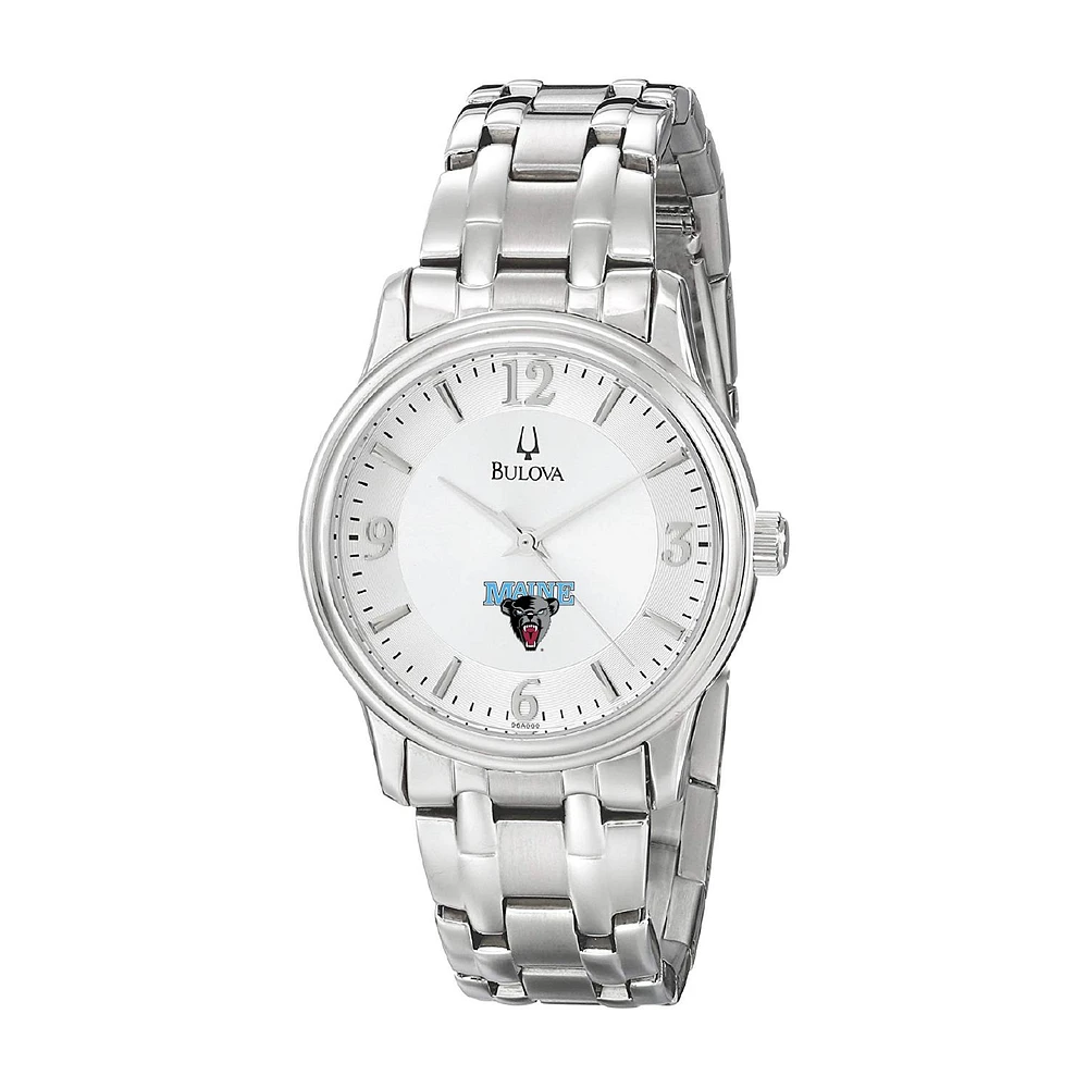 Men's Bulova Silver Maine Black Bears