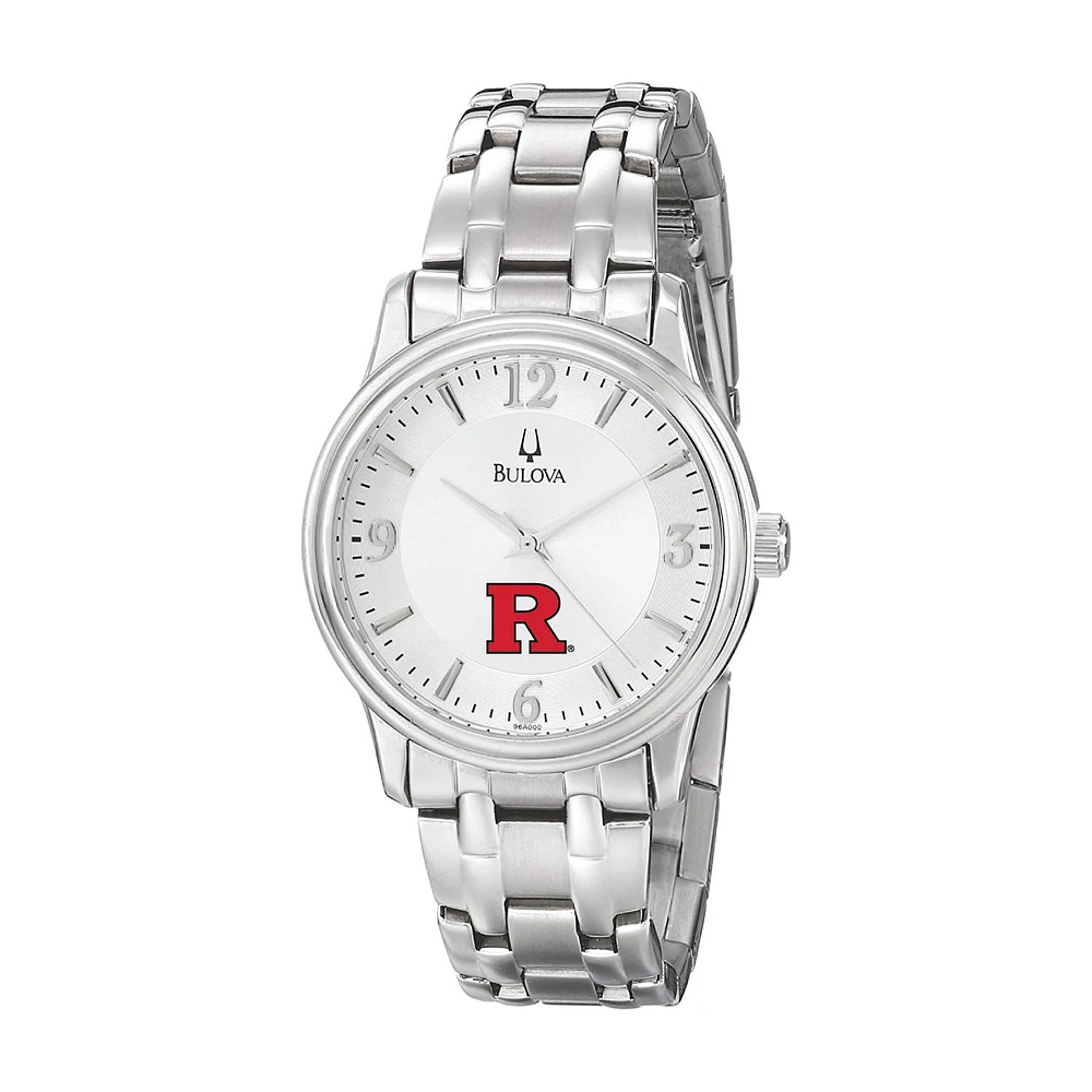 Men's Bulova Silver Rutgers Scarlet Knights