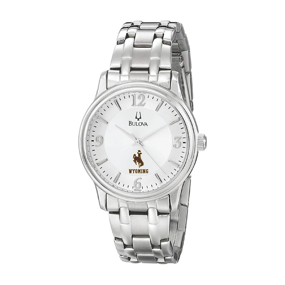 Men's Bulova Silver Wyoming Cowboys