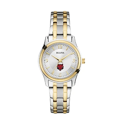 Women's Bulova Silver/Gold Arkansas State Red Wolves Classic Two-Tone Round Watch