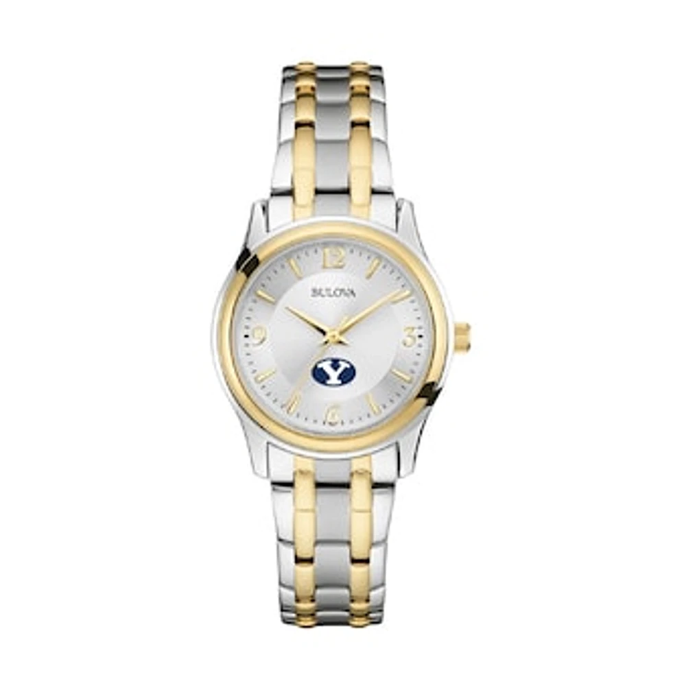 Women's Bulova Silver/Gold BYU Cougars Classic Two-Tone Round Watch