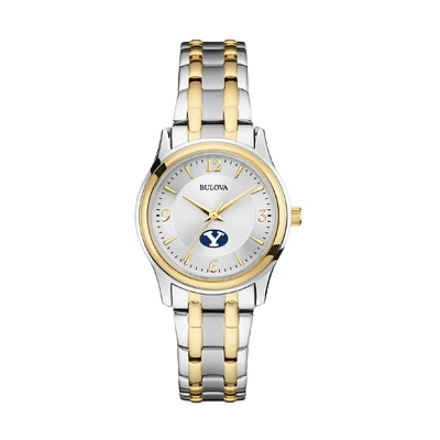 Women's Bulova Silver/Gold BYU Cougars Classic Two-Tone Round Watch