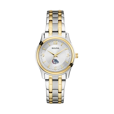 Women's Bulova Silver/Gold Gonzaga Bulldogs Classic Two-Tone Round Watch