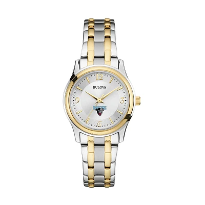 Women's Bulova Silver/Gold Maine Black Bears Classic Two-Tone Round Watch