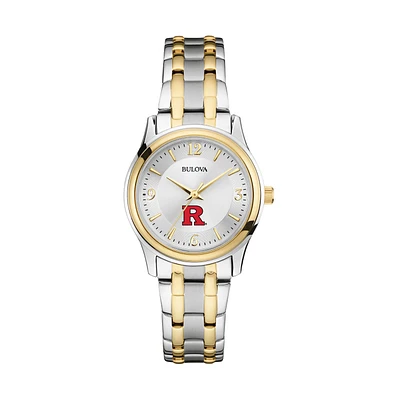 Women's Bulova Silver/Gold Rutgers Scarlet Knights Classic Two-Tone Round Watch