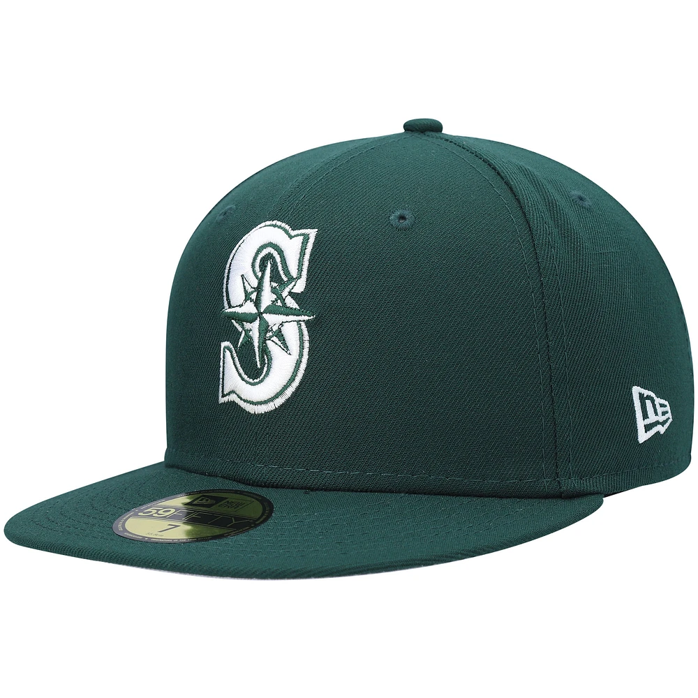 Men's New Era Seattle Mariners White Logo 59FIFTY Fitted Hat