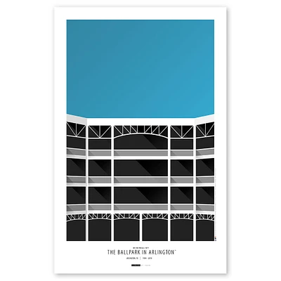Texas Rangers Minimalist Globe Life Field 11'' x 17'' Art Poster