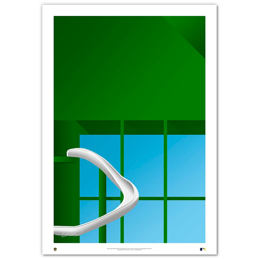 Milwaukee Brewers Minimalist American Family Field 14'' x 20'' Fine Art Print